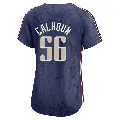 Women's No.56 Kole Calhoun Cleveland Guardians Navy Limited 2024 City Connect Jersey