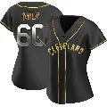 Women's No.60 Pedro Avila Cleveland Guardians Gold Replica Black en Alternate Jersey