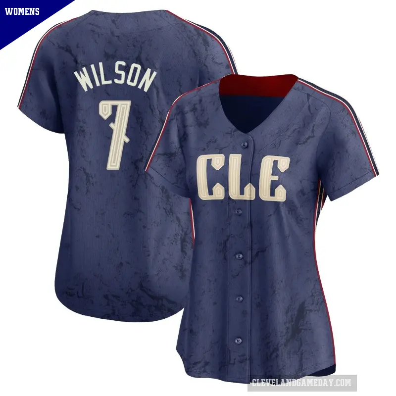 Women's No.7 Will Wilson Cleveland Guardians Navy Limited 2024 City Connect Jersey