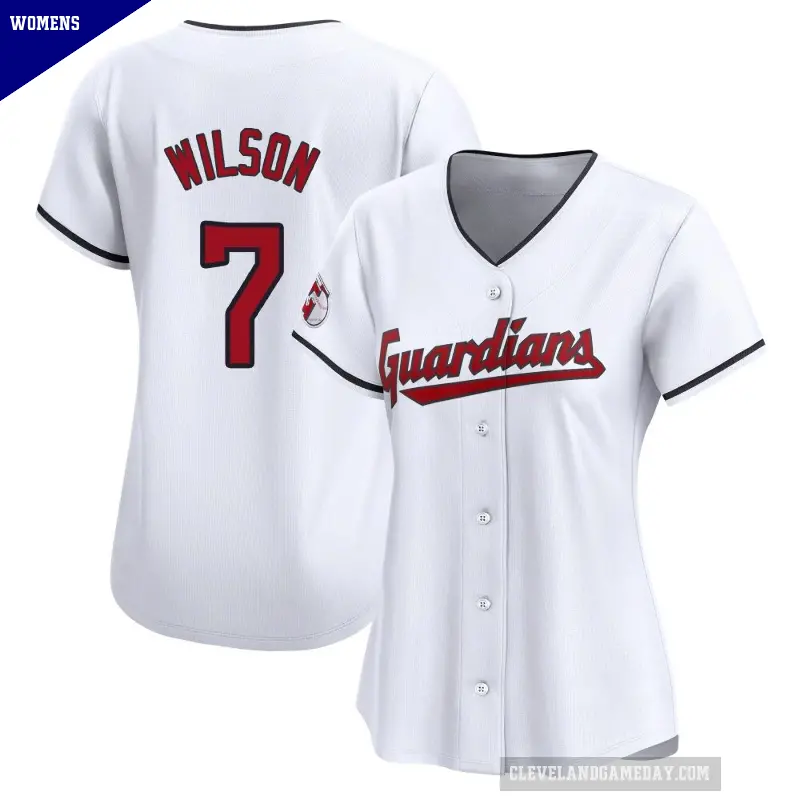Women's No.7 Will Wilson Cleveland Guardians White Limited Home Jersey