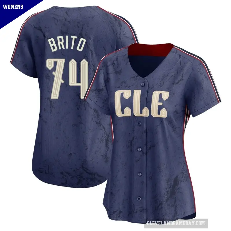 Women's No.74 Juan Brito Cleveland Guardians Navy Limited 2024 City Connect Jersey