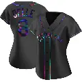 Women's No.8 Albert Belle Cleveland Guardians Black Replica Holographic Alternate Jersey