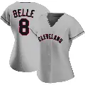 Women's No.8 Albert Belle Cleveland Guardians Gray Replica Road Jersey