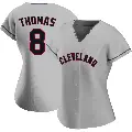 Women's No.8 Lane Thomas Cleveland Guardians Gray Authentic Road Jersey