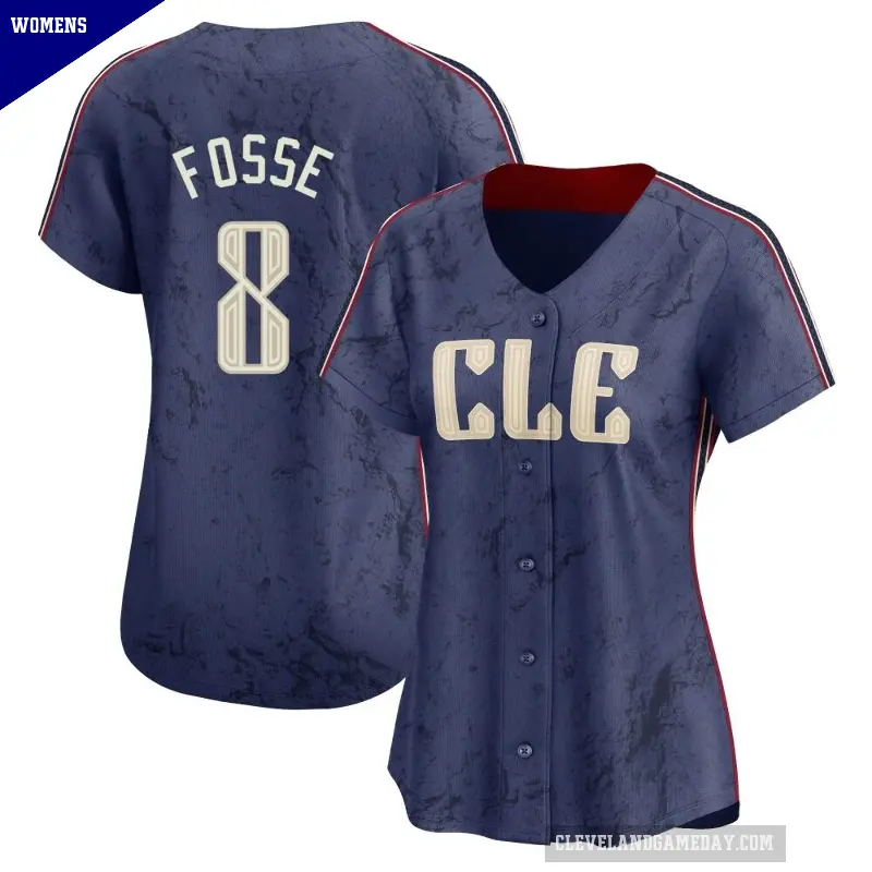 Women's No.8 Ray Fosse Cleveland Guardians Navy Limited 2024 City Connect Jersey