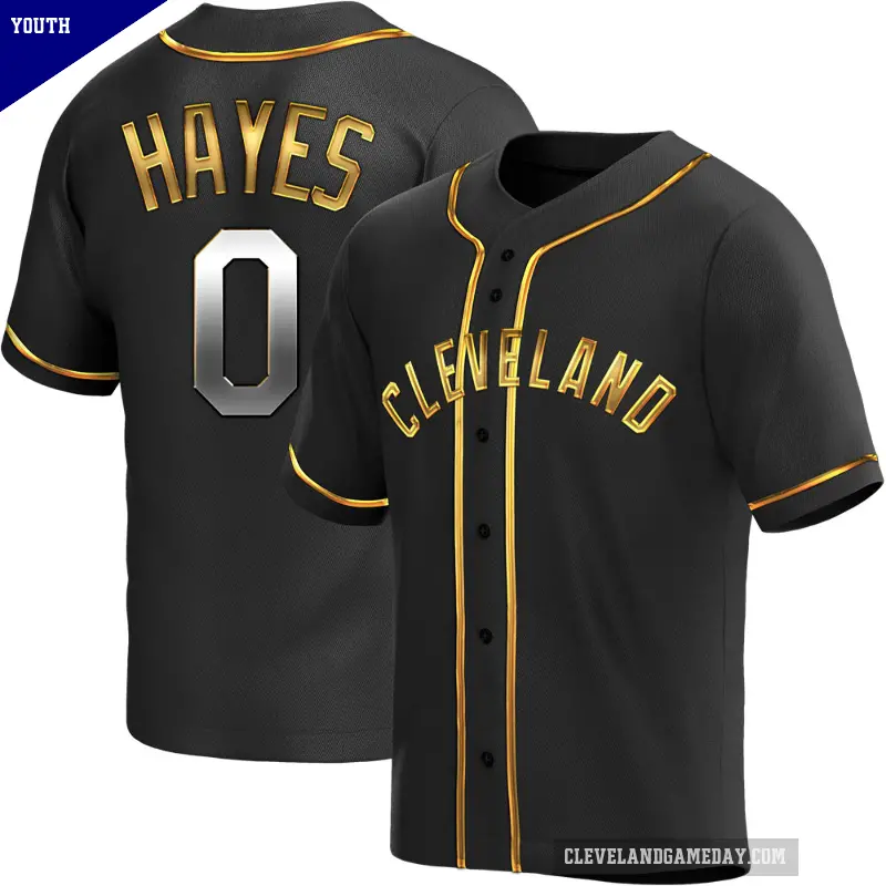 Youth No.0 Willie Mays Hayes Cleveland Guardians Gold Replica Black en Alternate Jersey