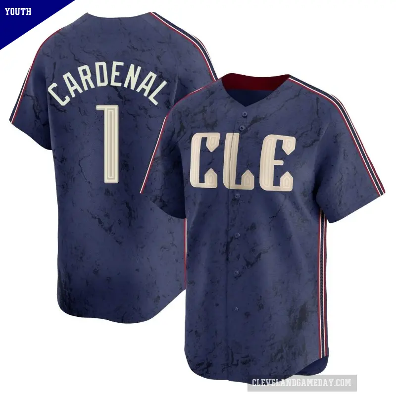 Youth No.1 Jose Cardenal Cleveland Guardians Navy Limited 2024 City Connect Jersey