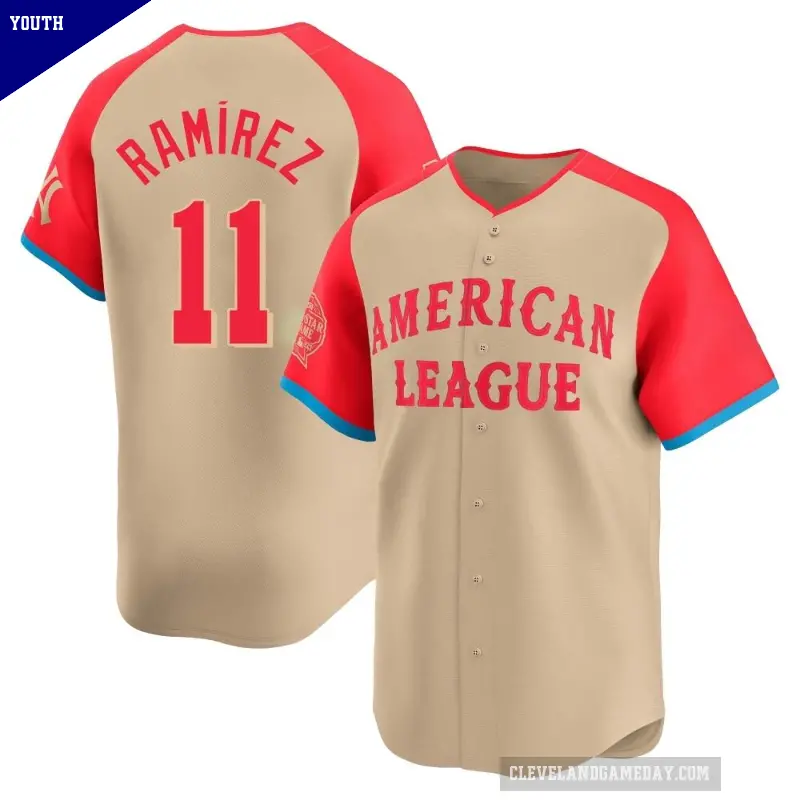 Youth No.11 Jose Ramirez Cleveland Guardians Cream Limited American League 2024 All-Star Game Jersey