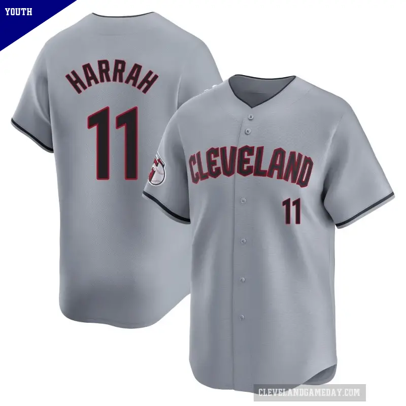 Youth No.11 Toby Harrah Cleveland Guardians Gray Limited Road Jersey