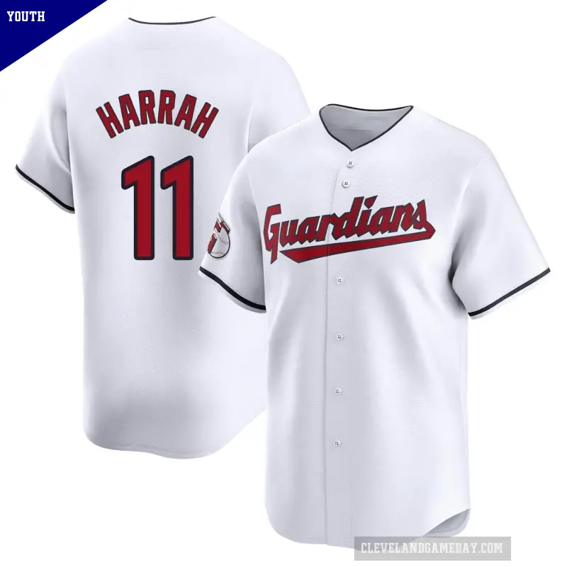 Youth No.11 Toby Harrah Cleveland Guardians White Limited Home Jersey