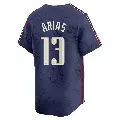 Youth No.13 Gabriel Arias Cleveland Guardians Navy Limited 2024 City Connect Jersey