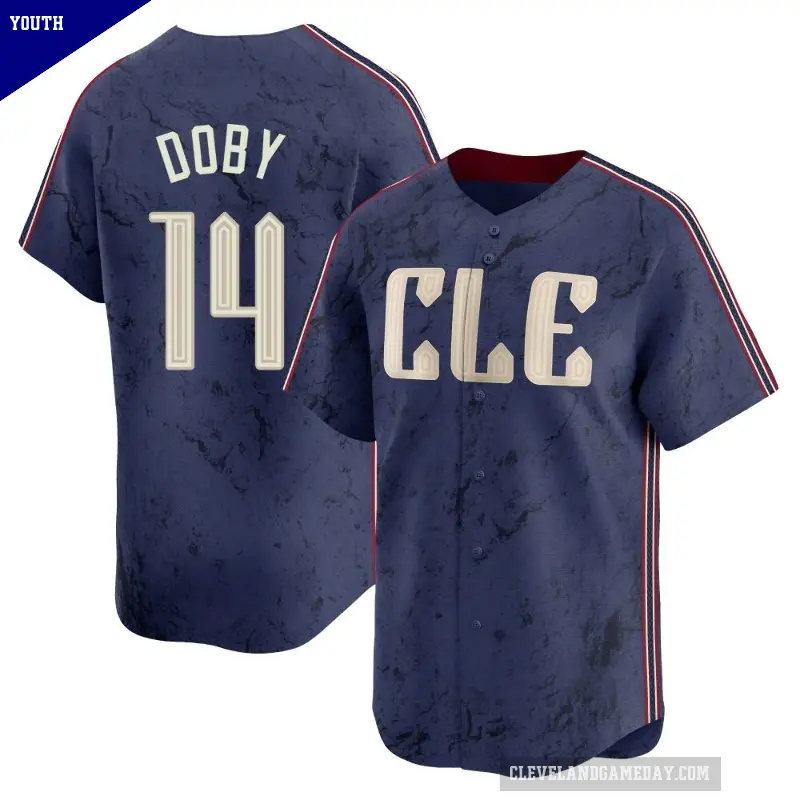 Youth No.14 Larry Doby Cleveland Guardians Navy Limited 2024 City Connect Jersey