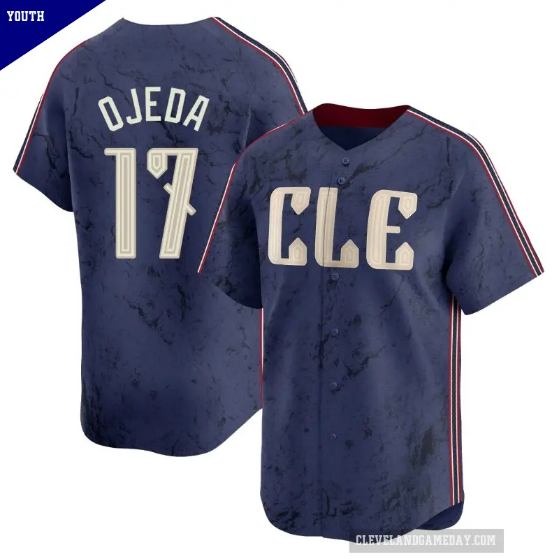Youth No.17 Bob Ojeda Cleveland Guardians Navy Limited 2024 City Connect Jersey