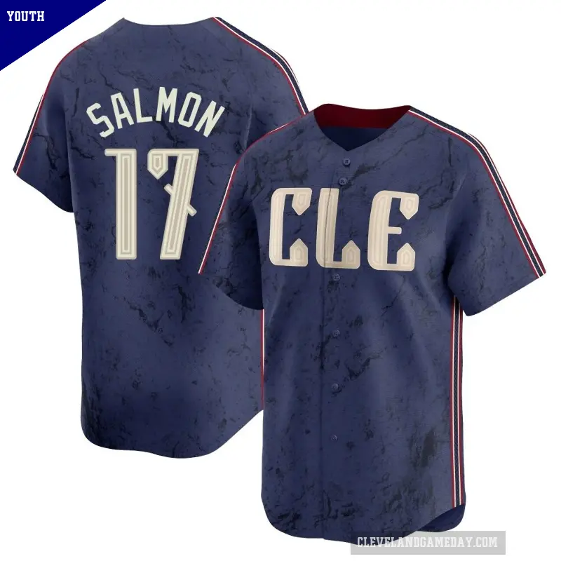 Youth No.17 Chico Salmon Cleveland Guardians Navy Limited 2024 City Connect Jersey