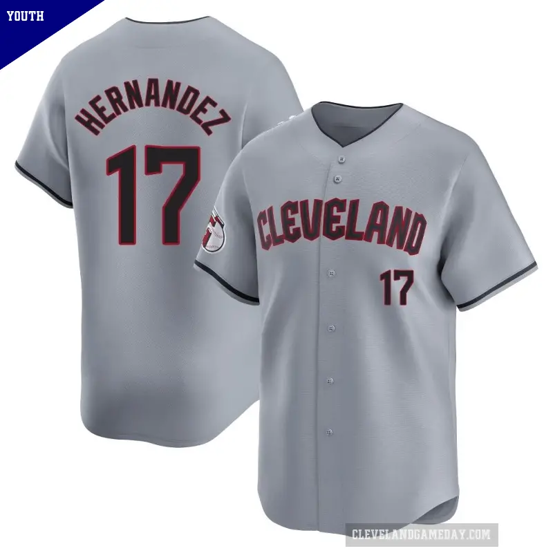 Youth No.17 Keith Hernandez Cleveland Guardians Gray Limited Road Jersey