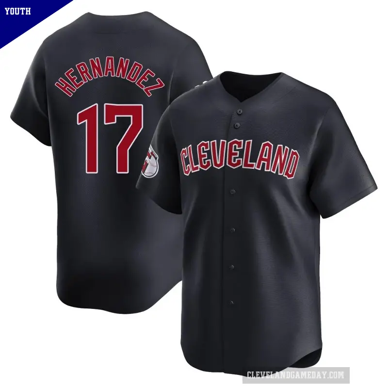 Youth No.17 Keith Hernandez Cleveland Guardians Navy Limited Alternate Jersey