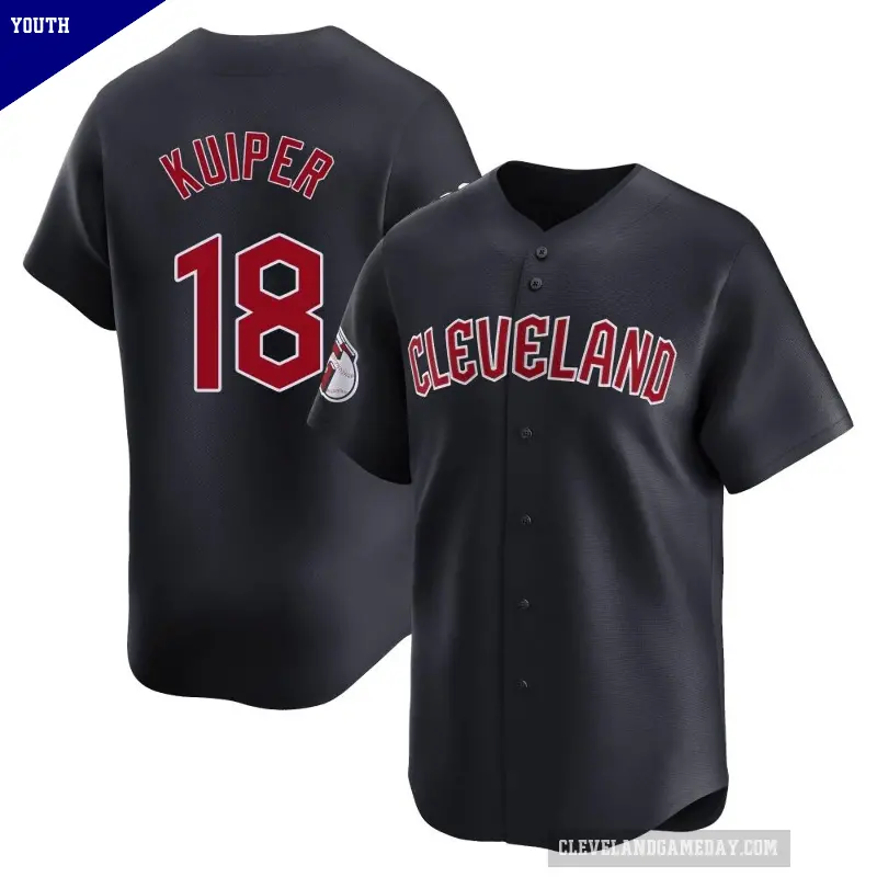 Youth No.18 Duane Kuiper Cleveland Guardians Navy Limited Alternate Jersey