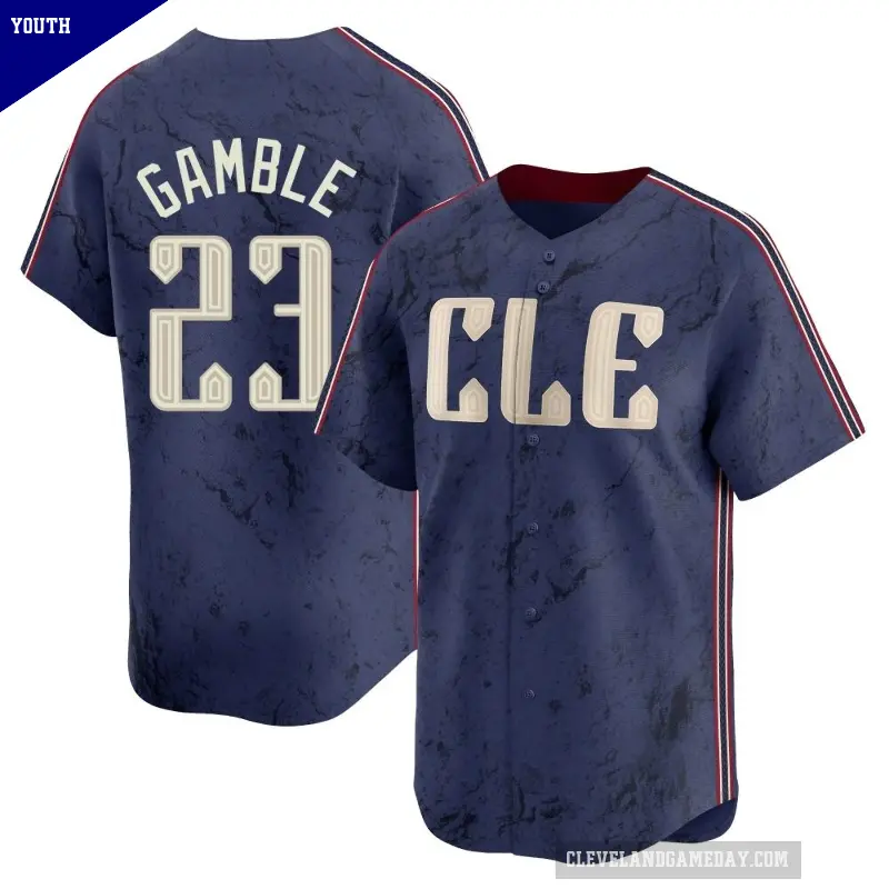 Youth No.23 Oscar Gamble Cleveland Guardians Navy Limited 2024 City Connect Jersey