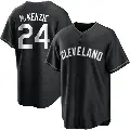 Youth No.24 Triston McKenzie Cleveland Guardians Black/White Replica Jersey