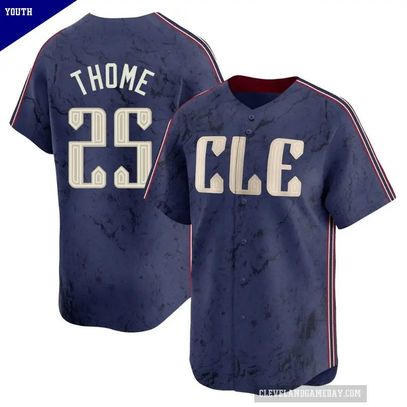 Youth No.25 Jim Thome Cleveland Guardians Navy Limited 2024 City Connect Jersey
