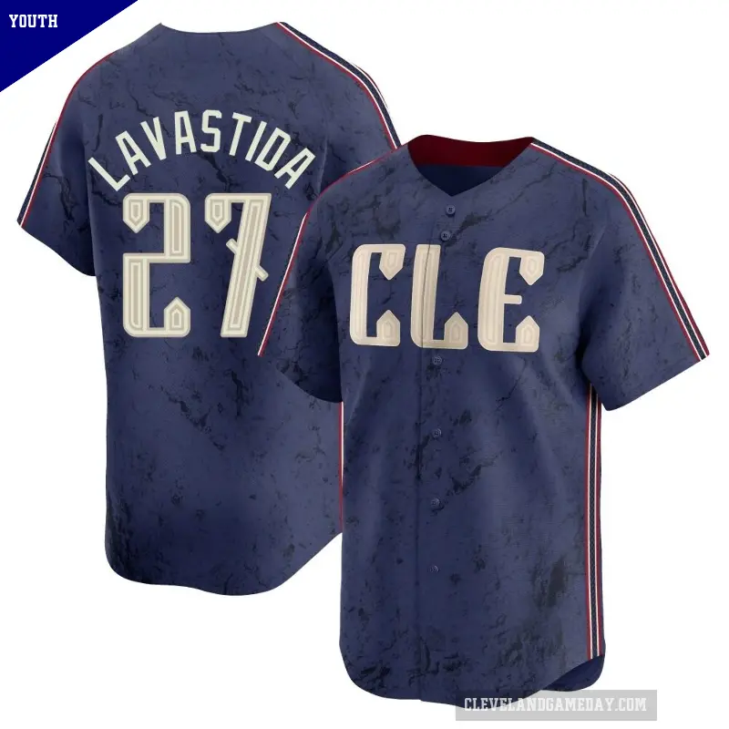 Youth No.27 Bryan Lavastida Cleveland Guardians Navy Limited 2024 City Connect Jersey