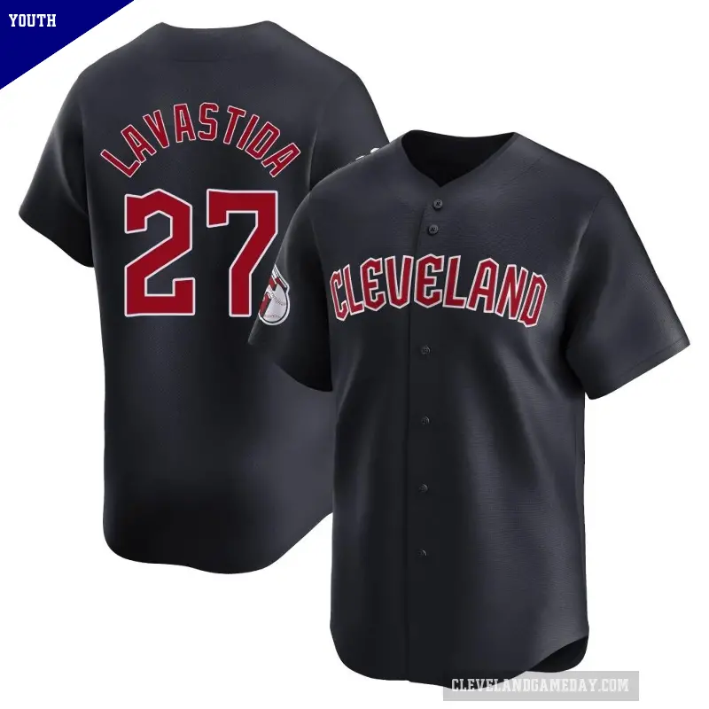 Youth No.27 Bryan Lavastida Cleveland Guardians Navy Limited Alternate Jersey