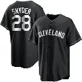 Youth No.28 Cory Snyder Cleveland Guardians Black/White Replica Jersey