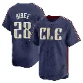 Youth No.28 Tanner Bibee Cleveland Guardians Navy Limited 2024 City Connect Jersey
