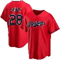 Youth No.28 Tanner Bibee Cleveland Guardians Red Replica Alternate Jersey