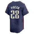 Youth No.28 Vada Pinson Cleveland Guardians Navy Limited 2024 City Connect Jersey