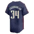 Youth No.34 Joe Charboneau Cleveland Guardians Navy Limited 2024 City Connect Jersey