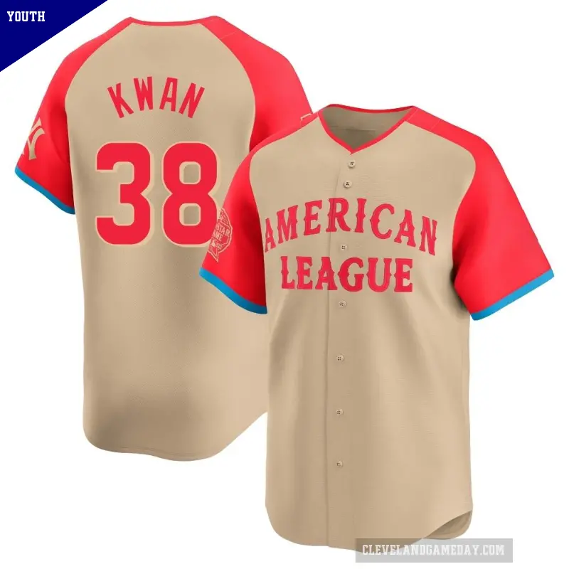 Youth No.38 Steven Kwan Cleveland Guardians Cream Limited American League 2024 All-Star Game Jersey