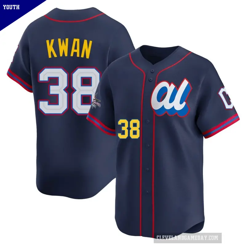 Youth No.38 Steven Kwan Cleveland Guardians Navy Limited American League 2025 All-Star Edition Jersey