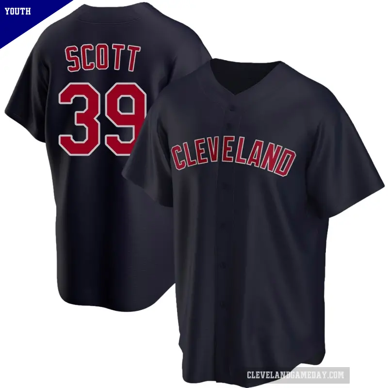 Youth No.39 Kyle Scott Cleveland Guardians Navy Replica Alternate Jersey
