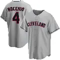 Youth No.4 Brayan Rocchio Cleveland Guardians Gray Replica Road Jersey