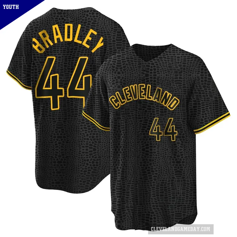 Youth No.44 Bobby Bradley Cleveland Guardians Black Replica Snake Skin City Jersey