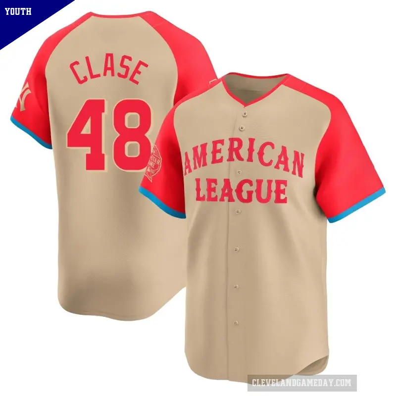 Youth No.48 Emmanuel Clase Cleveland Guardians Cream Limited American League 2024 All-Star Game Jersey