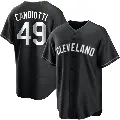 Youth No.49 Tom Candiotti Cleveland Guardians Black/White Replica Jersey