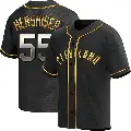 Youth No.55 Orel Hershiser Cleveland Guardians Gold Replica Black en Alternate Jersey