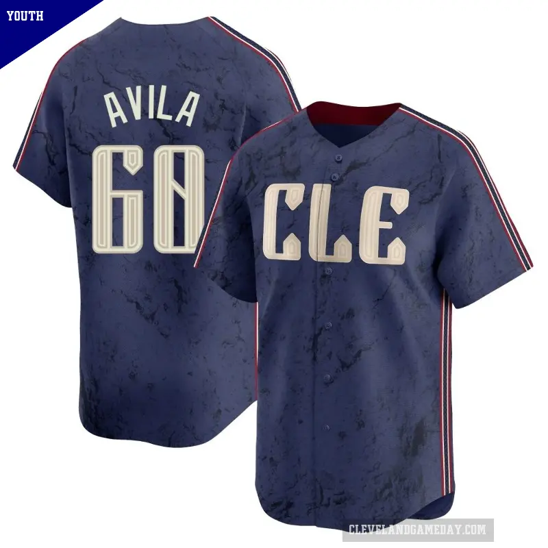 Youth No.60 Pedro Avila Cleveland Guardians Navy Limited 2024 City Connect Jersey