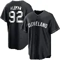 Youth No.92 Franco Aleman Cleveland Guardians Black/White Replica Jersey